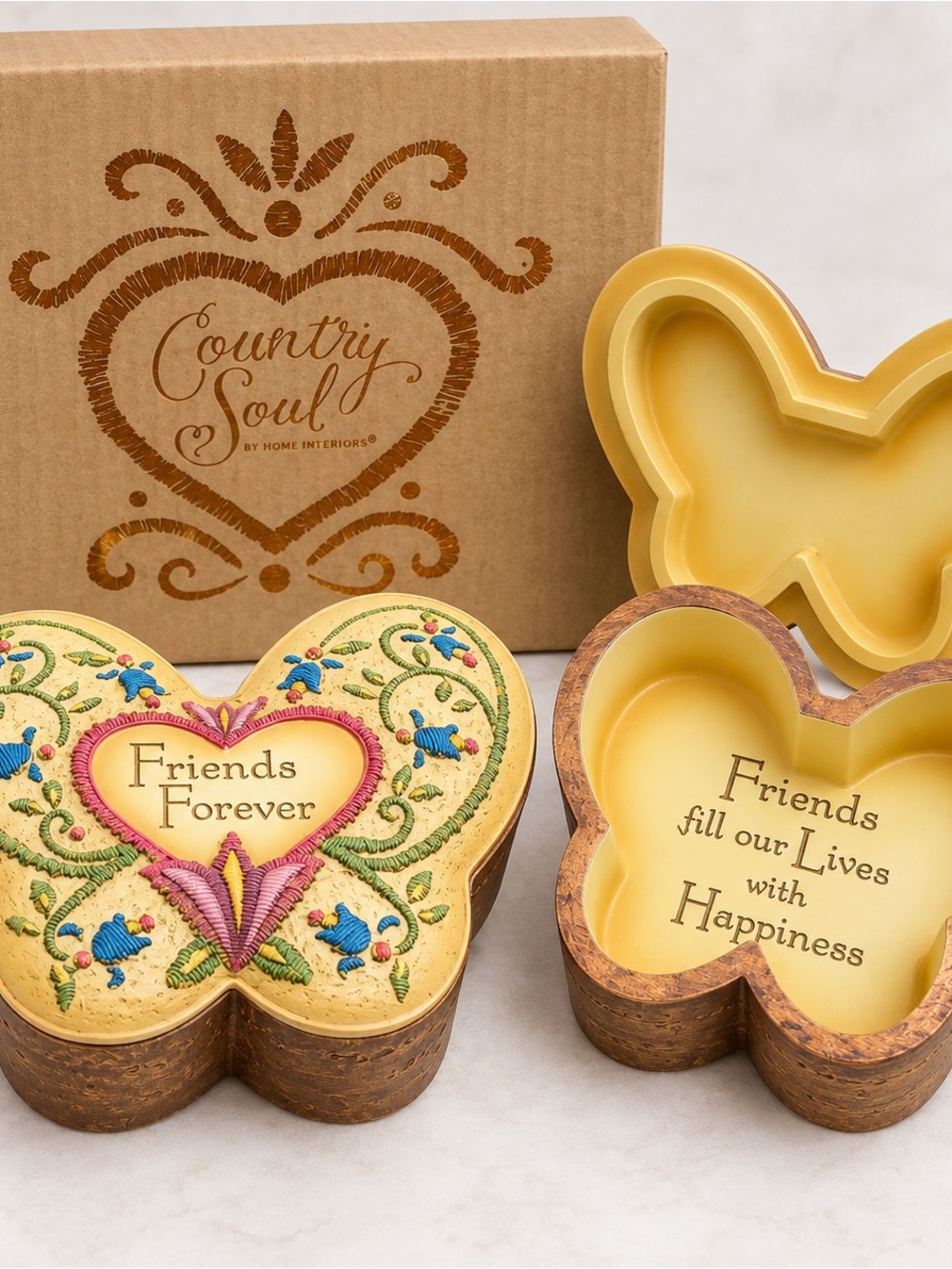 Country Soul Yellow Butterfly Trinket Box Set – Friends Forever